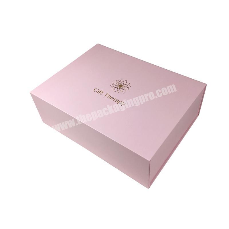 Customized Pink Color Printing Gift Box With Gold Foil Stamping Gift Box