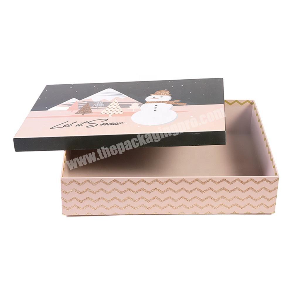 Customized Rigid Cardboard 2 piece Boxes Eco-friendly Paper Clothes Gift Packaging Square Lid Boxes