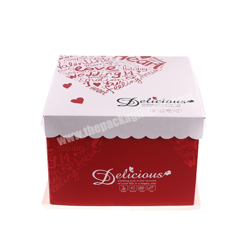 Customized Size and Logo Printing Coated Paper Bride Wedding cake boxes cupcake packaging box with window