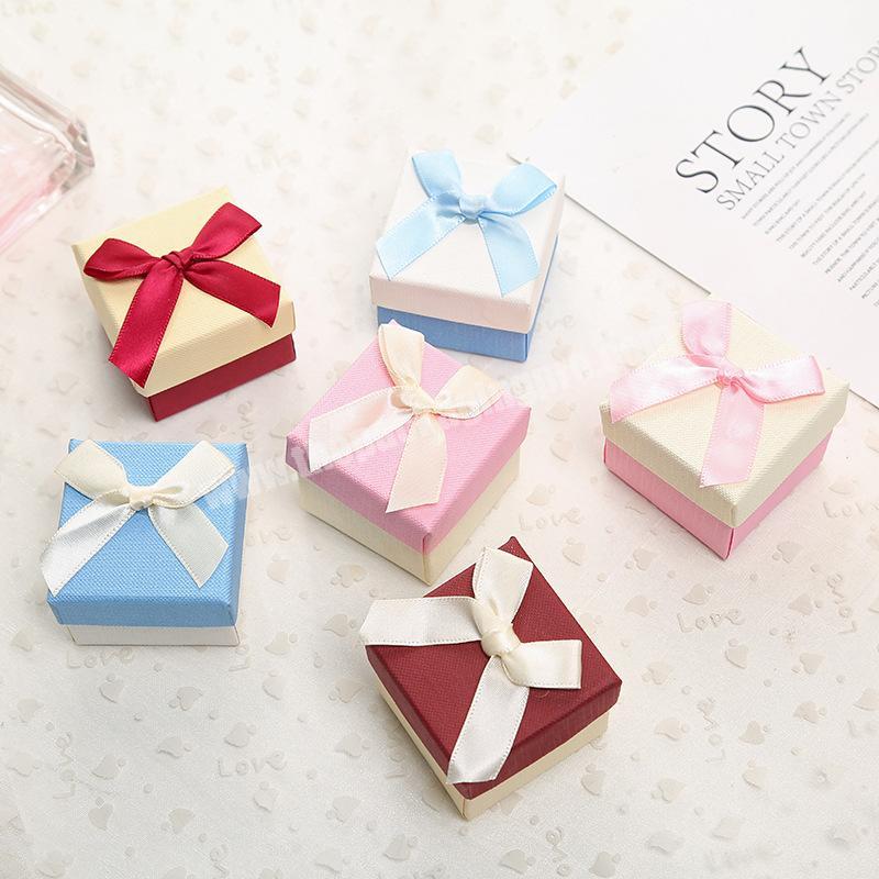 Customized Square Heaven and Earth Cover with Inner Support Card Paper Ring Earrings Packaging Small Jewelry Gift Box