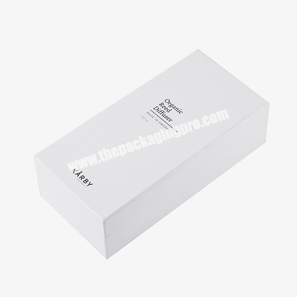 Customized White Essential Oli Packaging Lid And Base Rigid Gift Boxes With Paper Tray