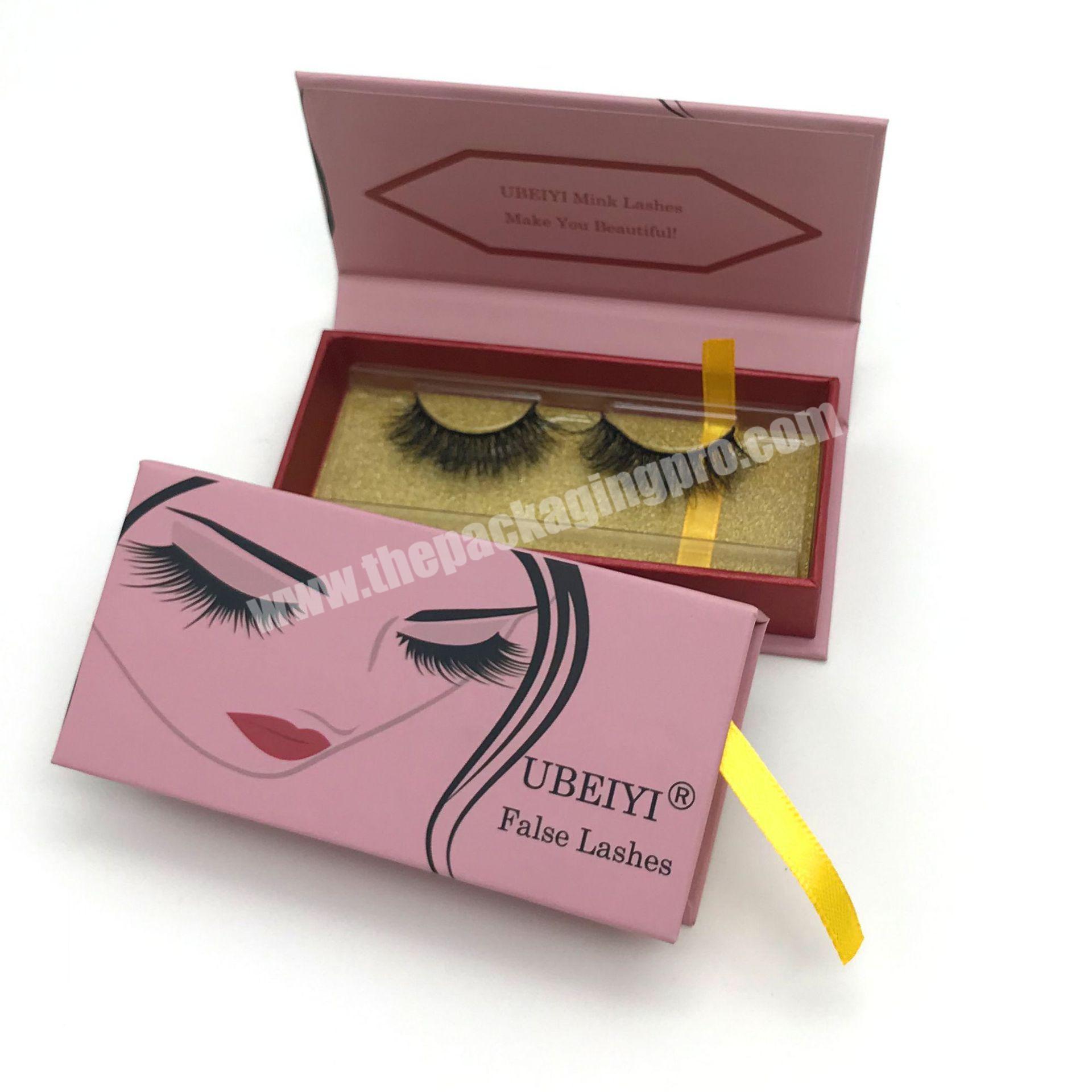 Customized cardboard cosmetic packaging paper box guangdong manufacture 3 lash set paper boxes eyelash packaging box