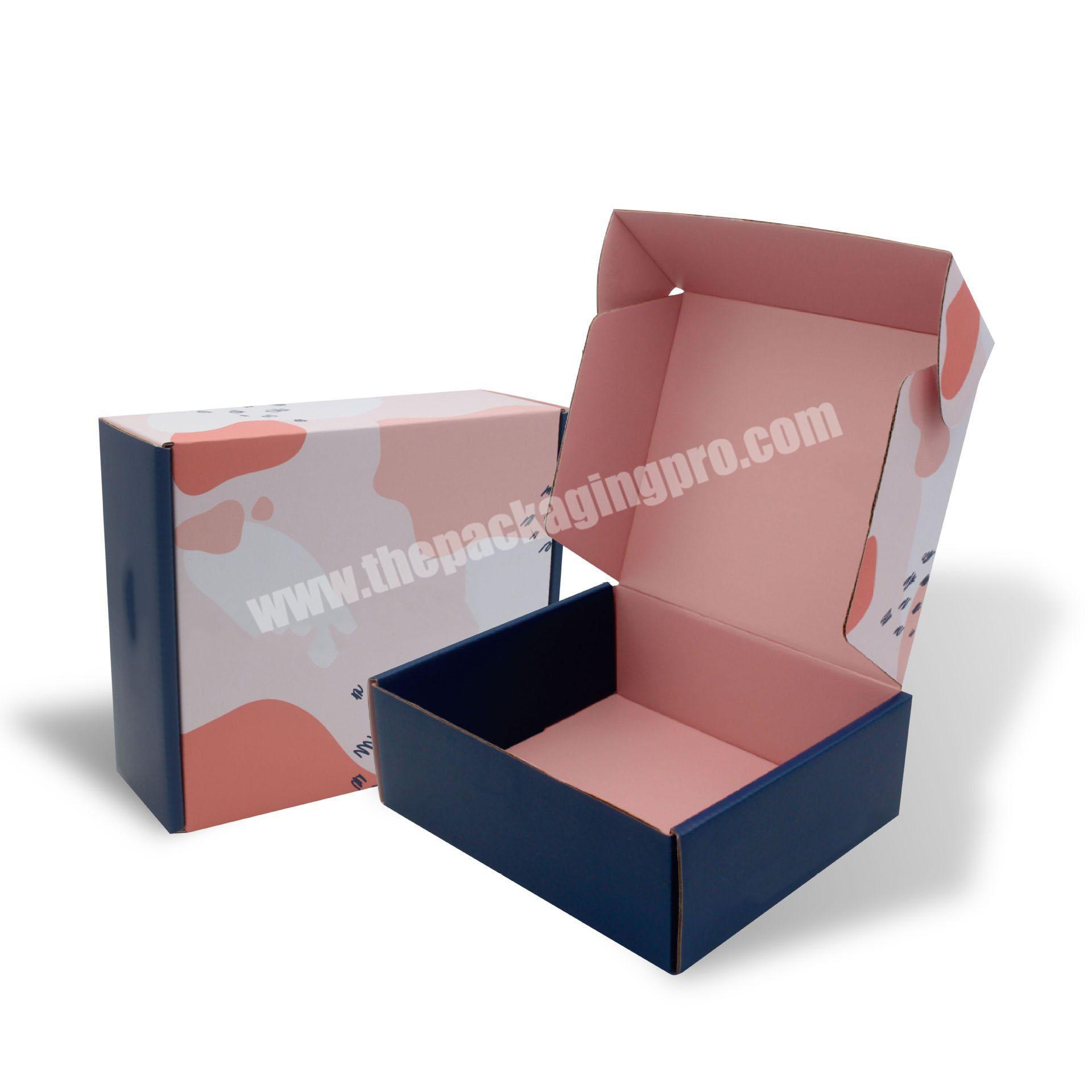 Customized  eco wholesale luxury flat logo cardboardcorrugated packaging mailer boxes for clothing