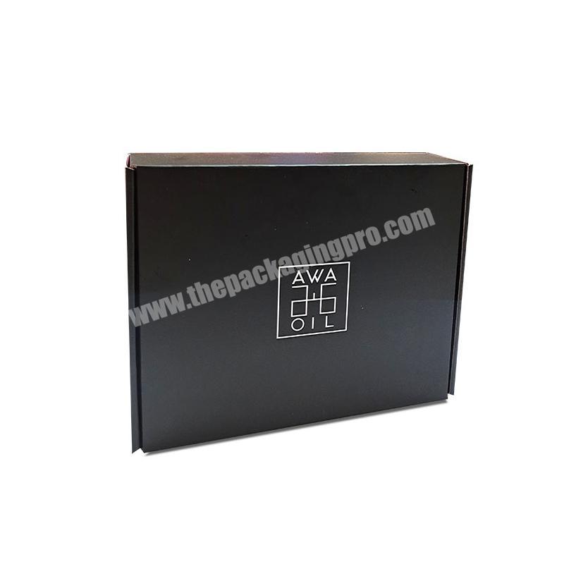 Customized logo packaging paper box black shipping corrugated cardboard mailer box for personal care