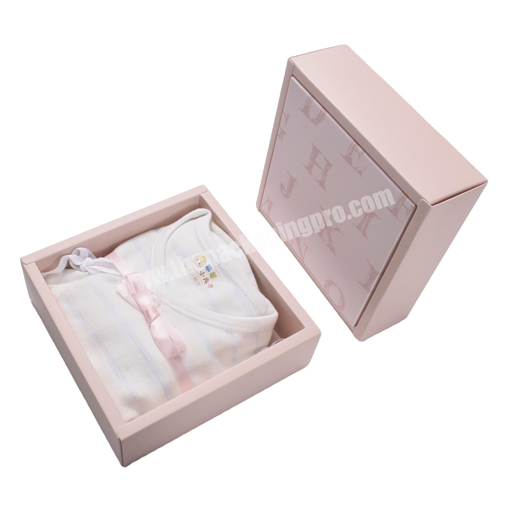 Customized paper packaging gift lid and base box for children clothing paperboard folder carton box with logo
