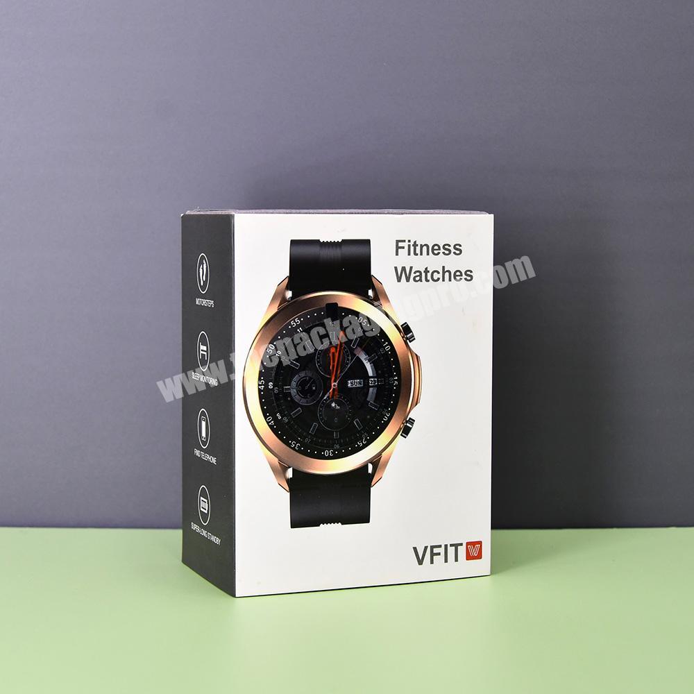 Customized printing Luxury Hardcover Cardboard Watch Packaging Drawer Gift Box with Sponge Insert