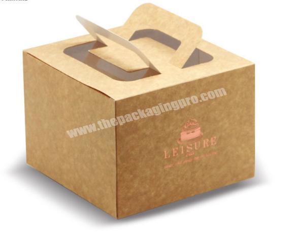 Customized unique take away Food paper cake box  party with Handle for wedding in china