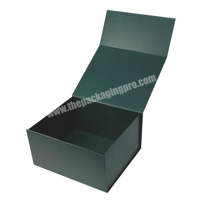 Dark Green Printed Paper Flat Pack Rigid Cardboard Clothing Garment Shoe Gift Box