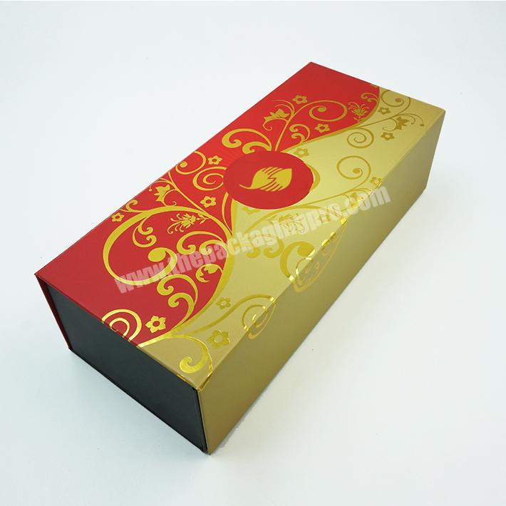 Deluxe printed logo custom long origami gift box with magnet folding gift box