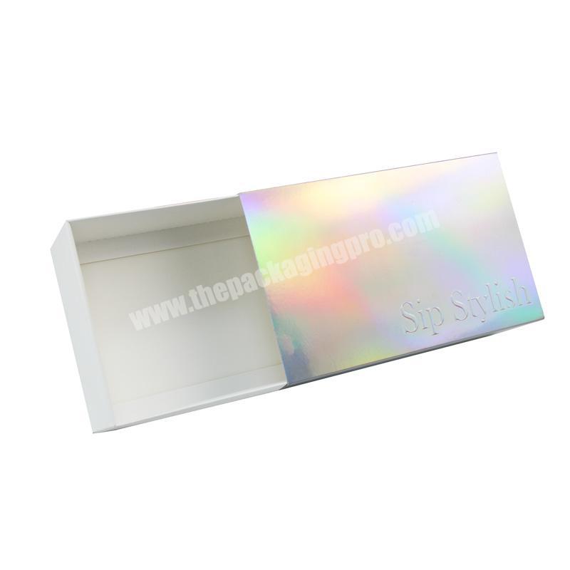 Drawer Box Collapsible Box Type Laser Paper Printing Sleeve Box with Embossing Logo Customize