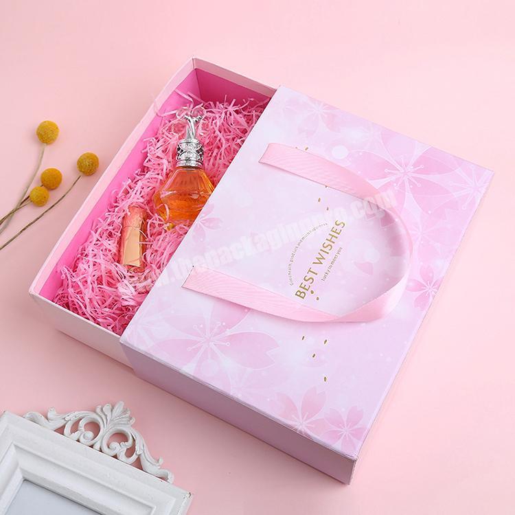 Drawer Gift Box Custom Color Rigid Gift Box Wholesale Luxury Portable Valentine Pink Paperboard GHH0434N Gift & Craft GANGHUA