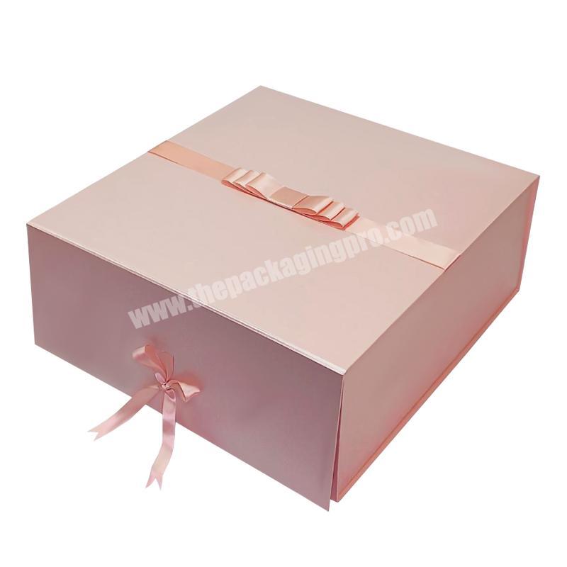 Dress Flower Custom Elegant Favor Printed Craft Wedding Box With Ribbon