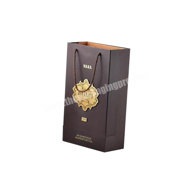 Durable cardboard paper bag with custom logo and size ribbon handles handbag packaging for products gift packing Kraft paper bag