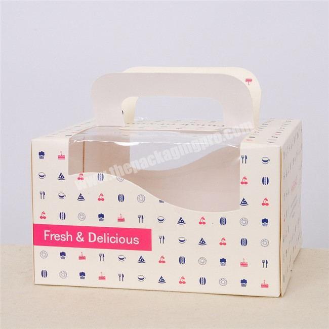 Eco-Friendly Custom Die Cut Box Cake Packaging Box With Handle