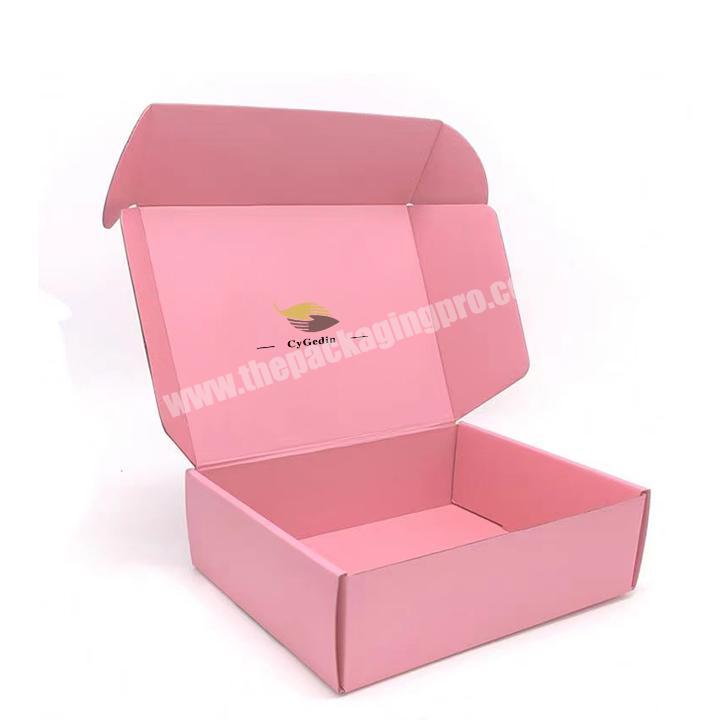 Eco Friendly Custom Logo Printed Pink White Mailer Box  Durable Clothing Gift Shoes Paper Packaging Cardboard Shipping Boxes