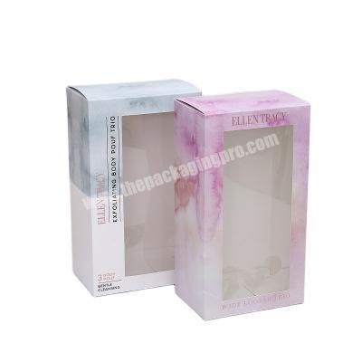 Eco Friendly Custom Logo Size Packaging Transparent Boxes With Plastic Window For Skin Care Gift Cardboard Folding Carton Boxes