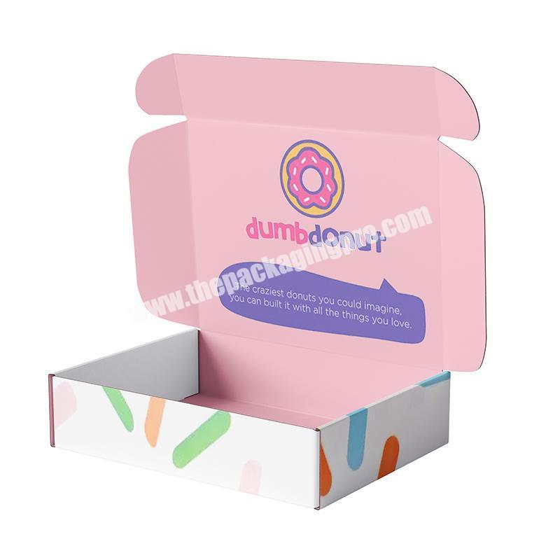 Eco Friendly Custom Take Away Beauty Donuts Pink Paper Box