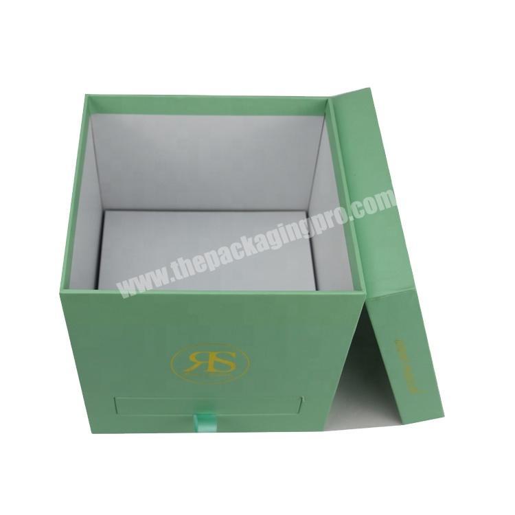Eco Friendly Paaging wholesale luxury flower box with drawer box storage