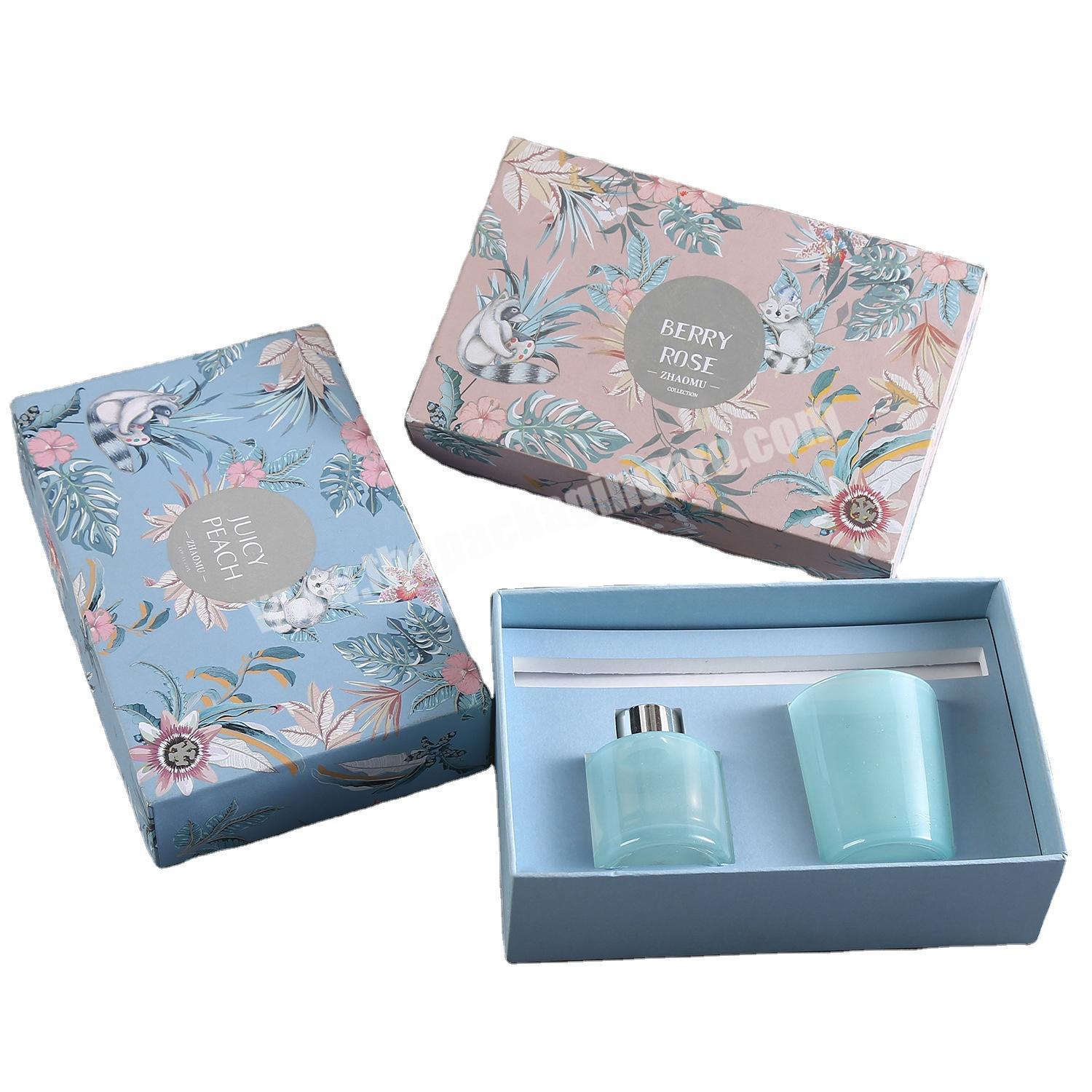 Eco-Friendly Paper Custom Luxury Double Tray Perfume Packaging Box And Pouch With Logo