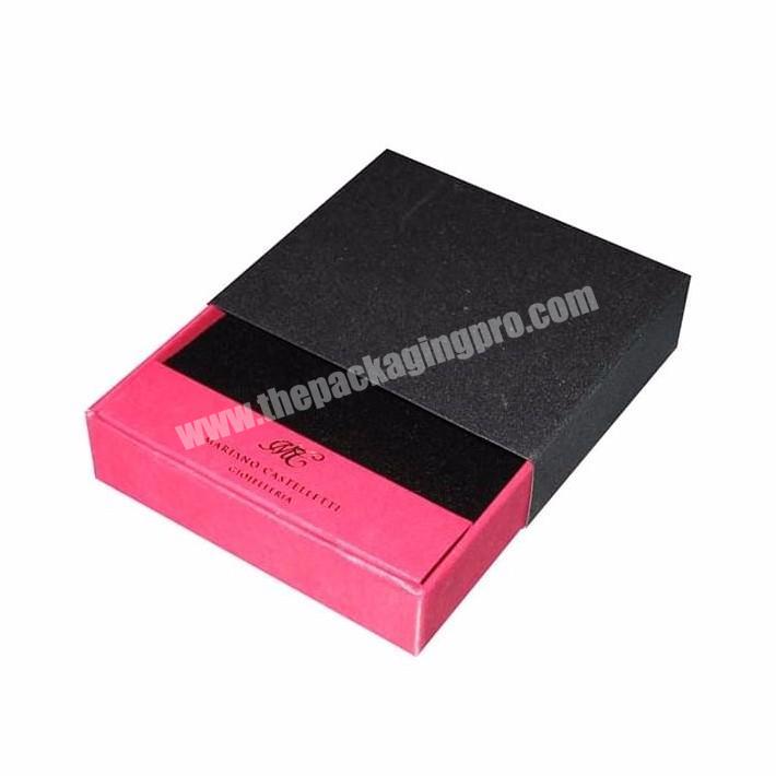 Eco Friendly custom logo printed hard rigid recycle style cardboard jewelry packaging sliding gift paper drawer box