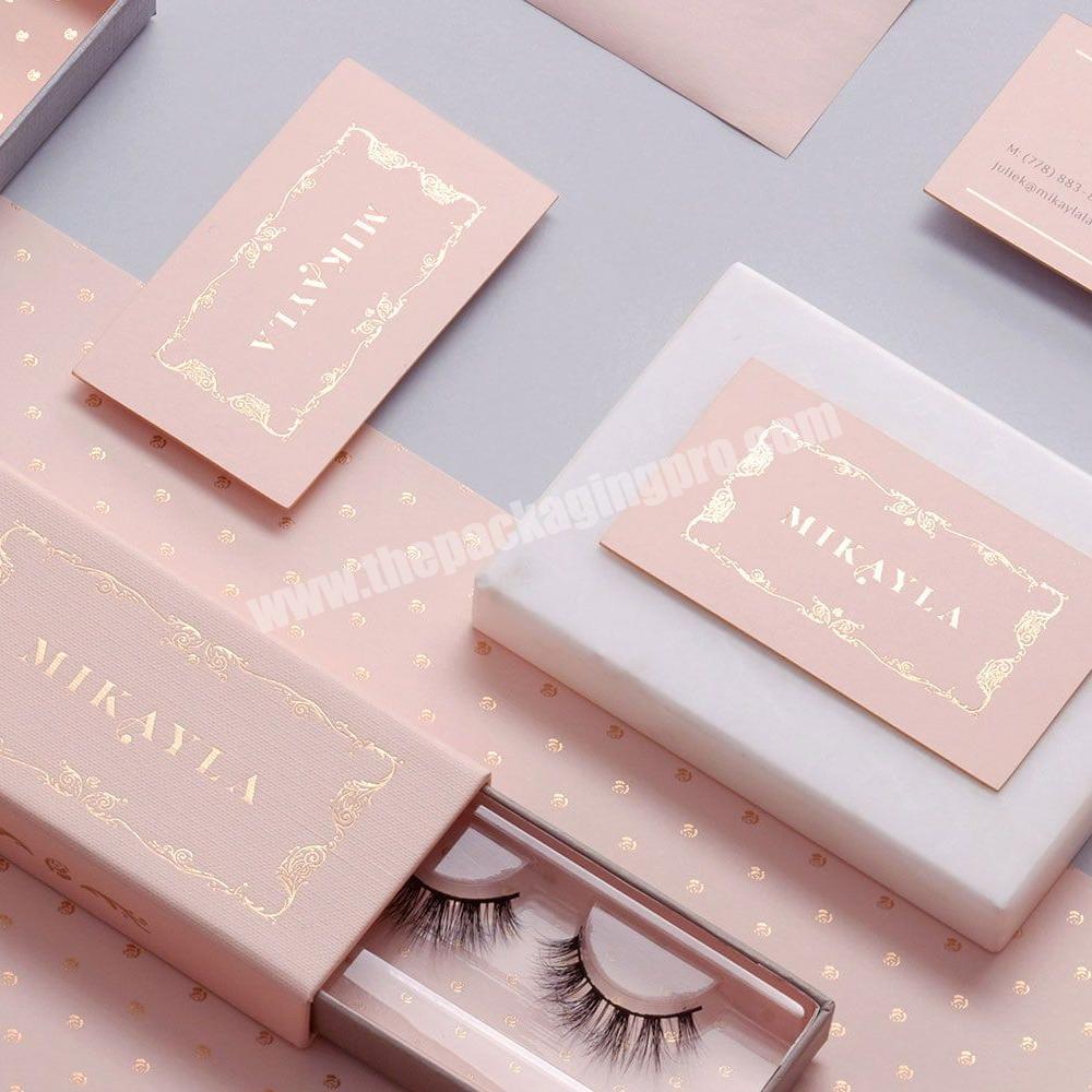 Eco friendly cheap price luxury lash packaging boxes drawer paper gift box packaging with handle customized lash box