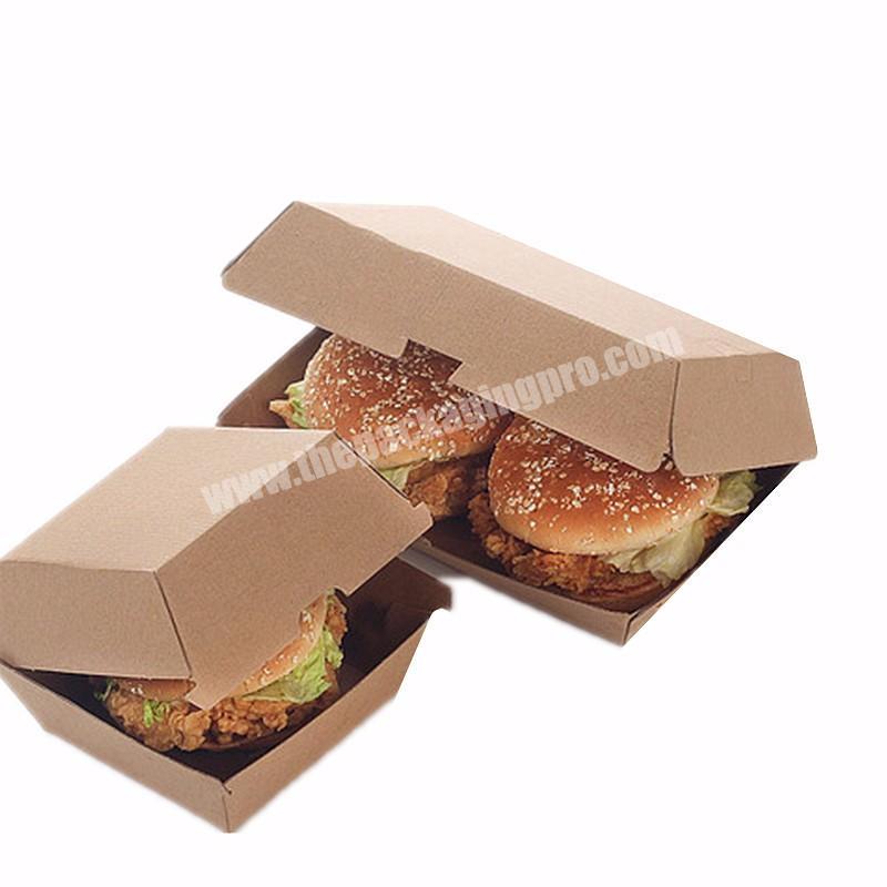 Eco-friendly clamshell custom style and size take out hamburger packaging box