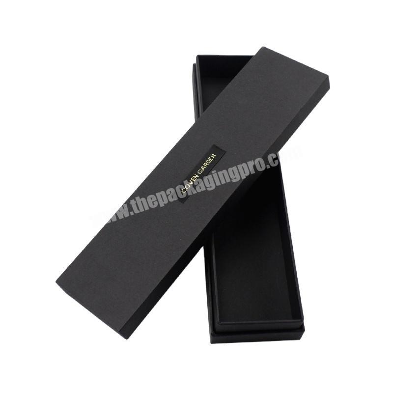 Eco paper rectangle gift box custom empty black cardboard lid and base gift box with lid