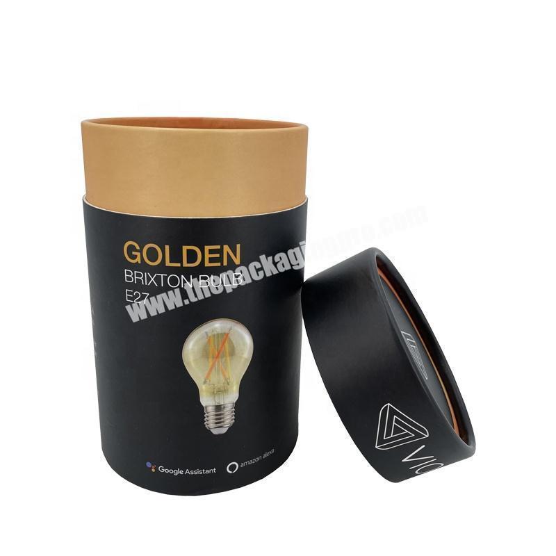 Factory Cylinder Paper Tube Cardboard Round Shape Packing Boxes Foam Tray Insert Custom LED Bulb Packaging Box