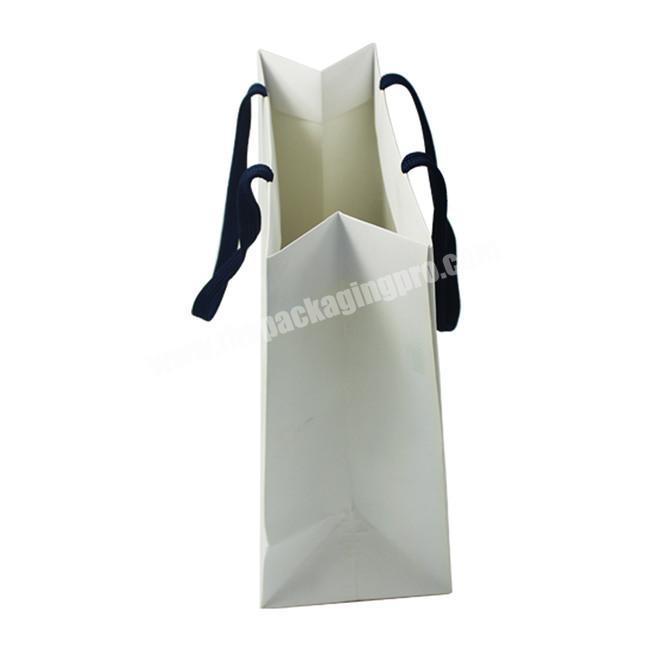 Factory Directly Custom High End White Gift Paper Bag For Clothing With Ribbon String