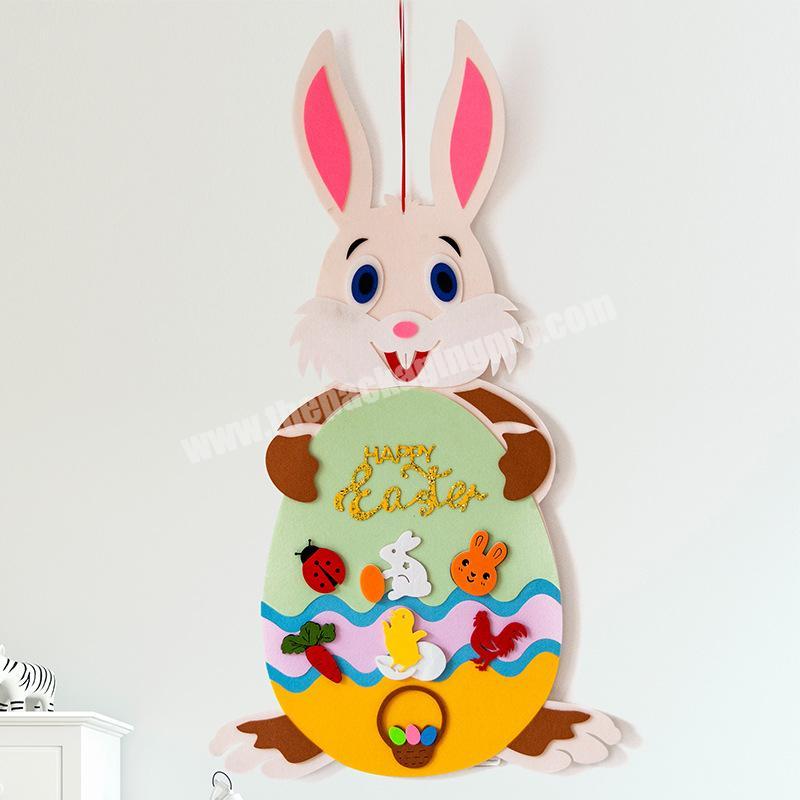 Factory Outlet Festival Kid Toy 100cm DIY Kits Felt Handmade Easter Rabbit Bunny & Egg Ornament