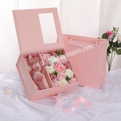Factory Outlet Wholesale Luxury Packaging Customized Flower Paper Box with Ribbon