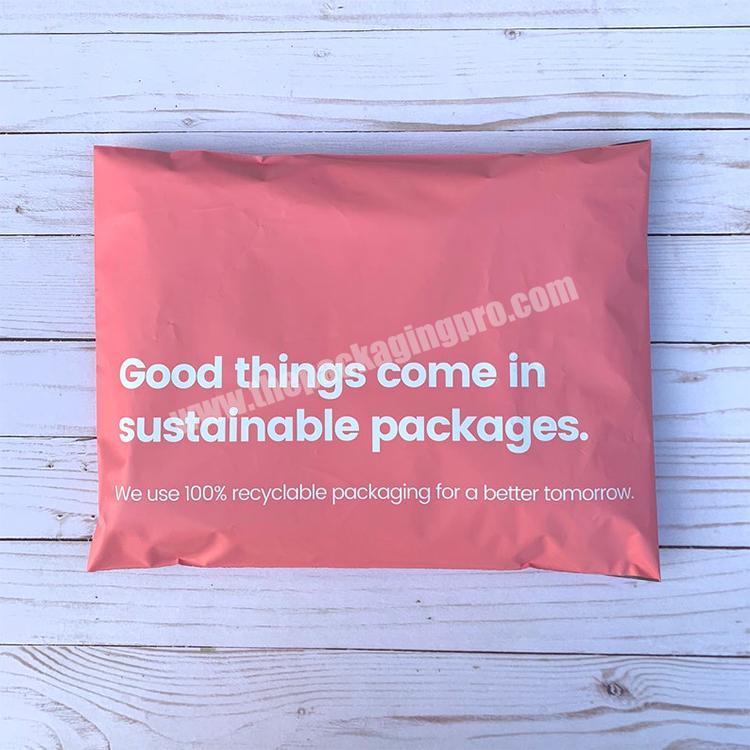 Factory Price Custom Logo Printed Clothing Compostable Mailer Biodegradable Poly Pink Courier Shipping Mailing Bag