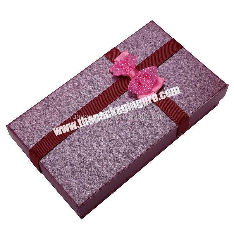 High End Logo Custom Printing  Paperboard Box With Ribbon For Shoe Apparel Gift Packaging Box