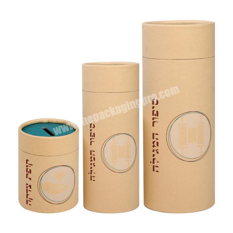 Factory high quality wholesale custom logo empty cardboard kraft round cylinder packaging paper tube boxes packaging