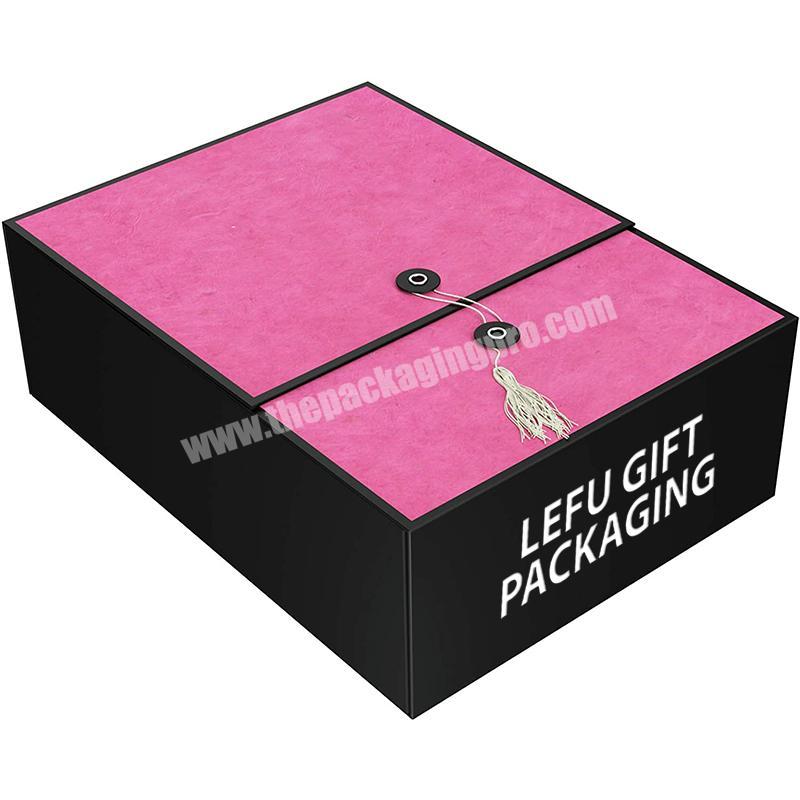 Factory price custom large pink gift closure cardboard foldable magnetic closure gift packing box