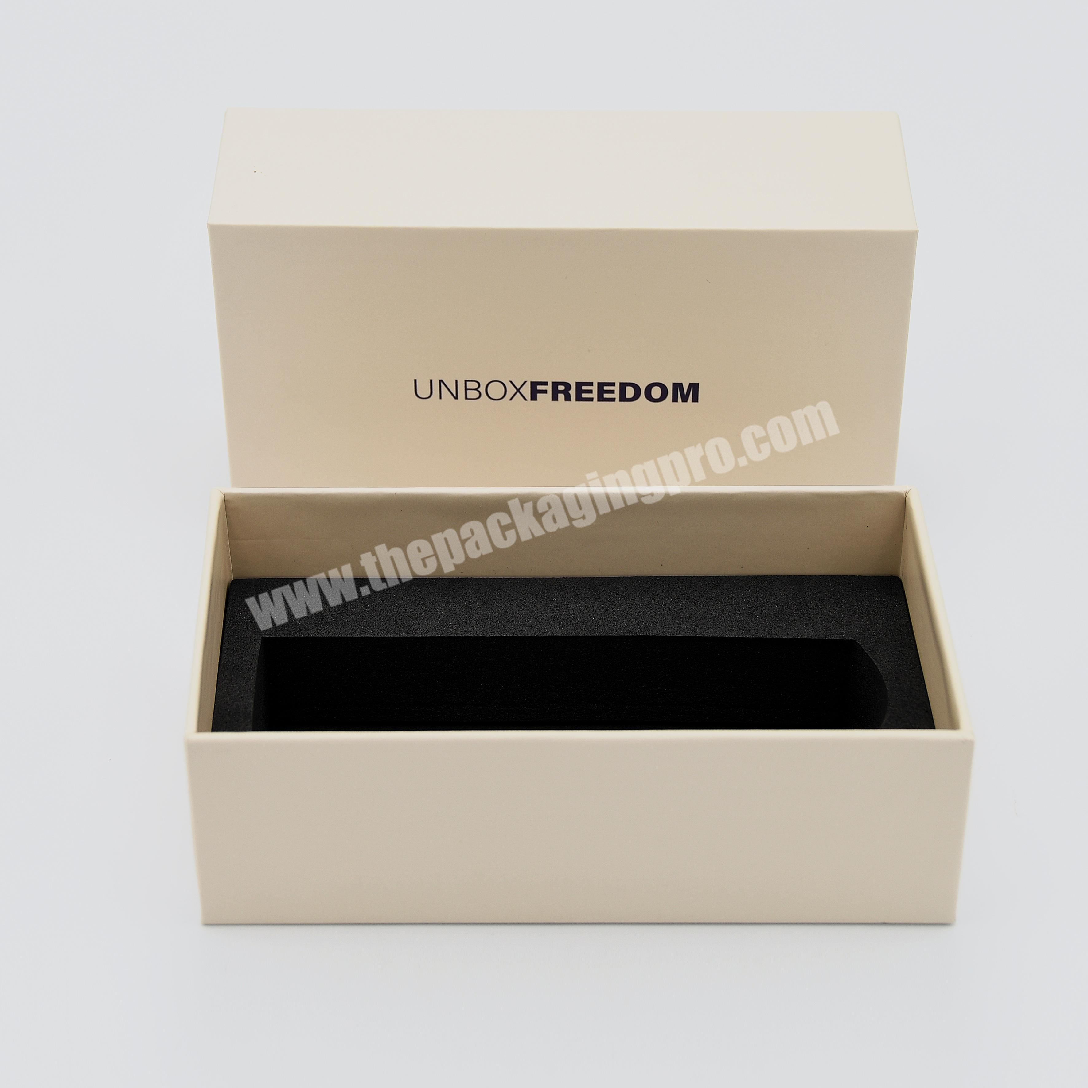 Factory wholesale lid and bottom gift cardboard with foam insert for earphone