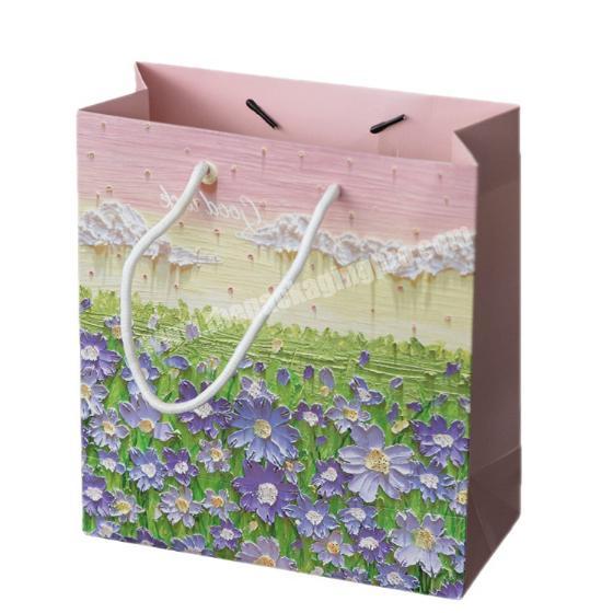 Fancy Boutique Customized Nail Polish Oil Foldable Package Paper Shopping Gift Bags