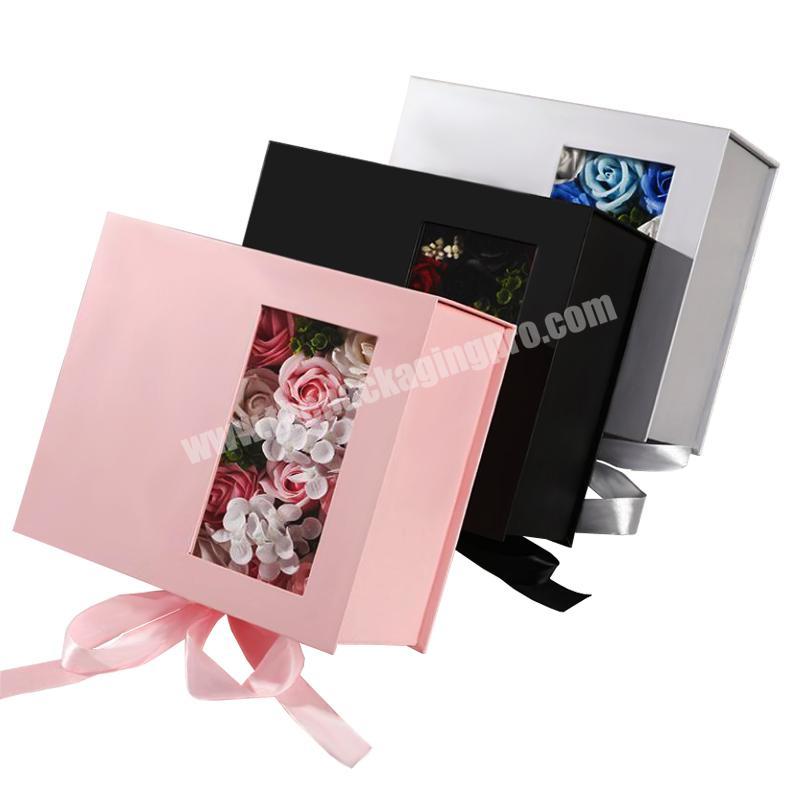 Flower  Shower Gift Boxes With Transparent Lid