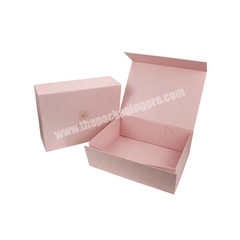Foldable Large Gift Foldable Box  Pink Magnetic Unique Big Foldable  Luxury Flat Pack Black Lash Gift Boxes With Magnetic Flap