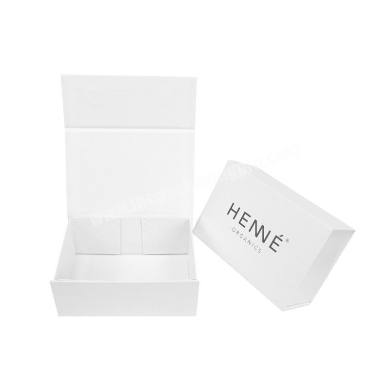 Foldable box Custom Logo Clothing Packaging box White Rigid Cardboard Gift Box With Magnet Closing