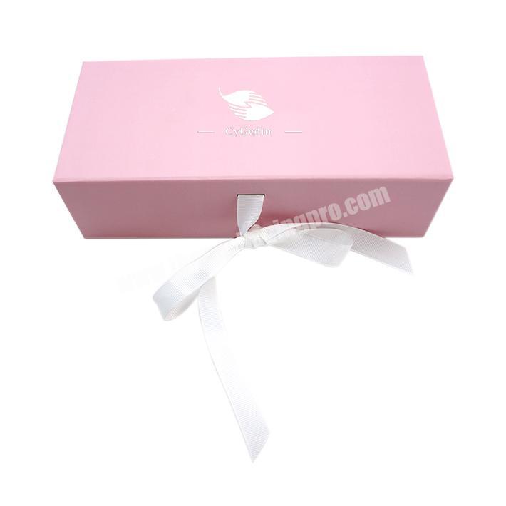 Folding Cardboard Box Magnetic Closures Custom Cosmetic Wig Paper Packaging Gift Boxes with Ribbon