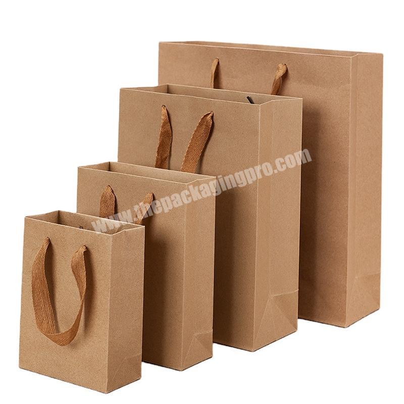 Food Flexo Printing Boutique Luxury Reusable Shopping Bag For Clothes Brown Paper Bags With Handles