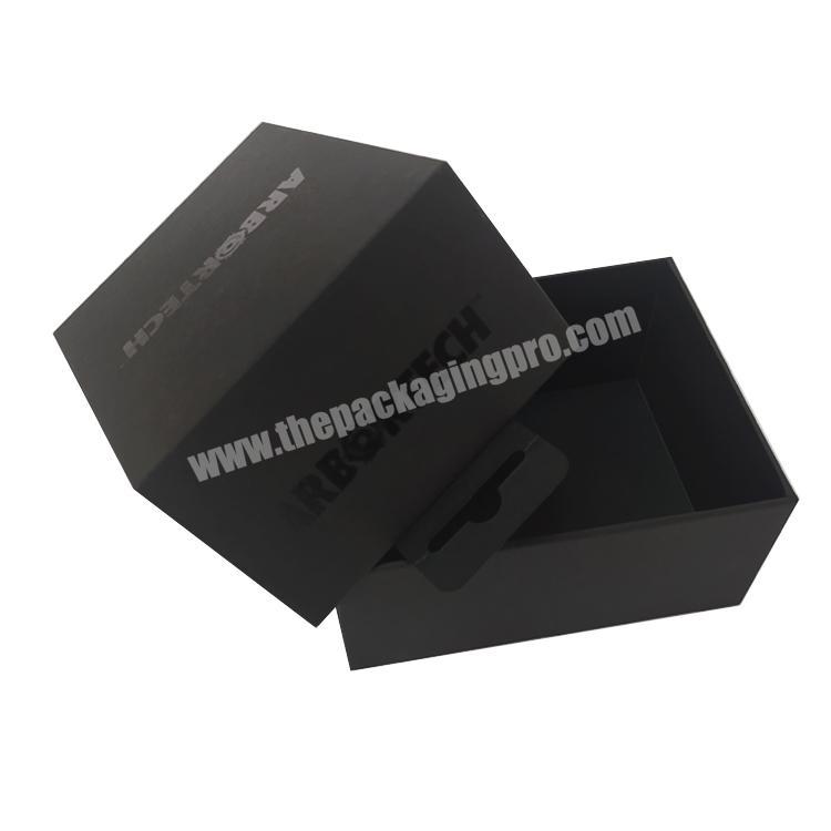 Free Custom your logo design large and small Cardboard Flat Black Gift Packaging Box