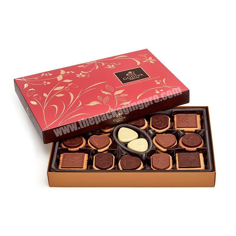 Free Design Custom Logo Chocolate Gift Box Candy Chocolate Luxury Macarons gift box With Holder Insert