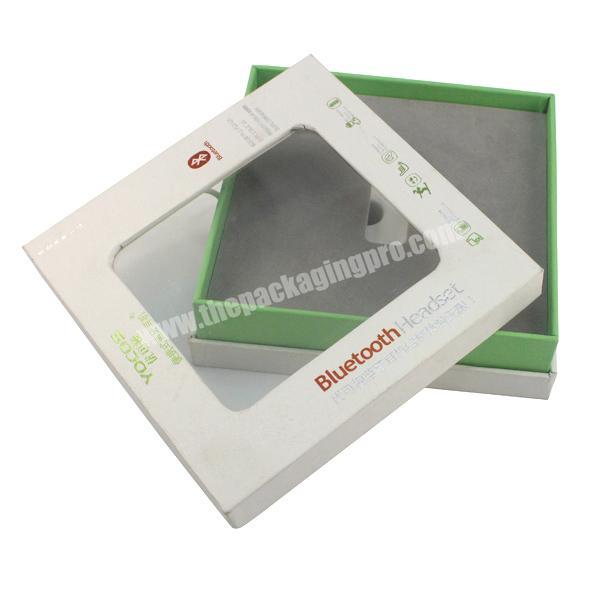 Free Mock-Up Sample Paper Boxes With Clear Window Front Earphone Paper Packaging Gift Box
