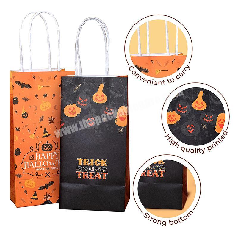 Free design custom logo paper bags with your own logo halloween candy kraft paper bag for candy