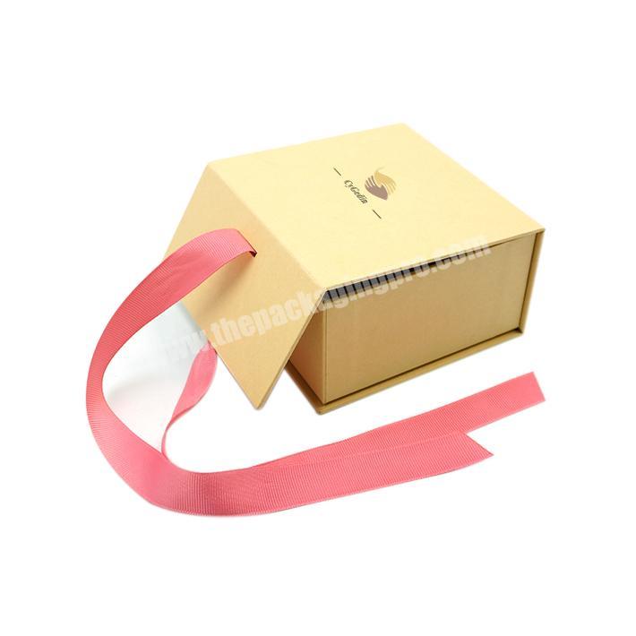 Gift Box Paper Boxes Wholesale Luxury Foldable Rigid Paper Boxes Customized Printing Elegant Magnetic Cardboard With Pink Ribbon