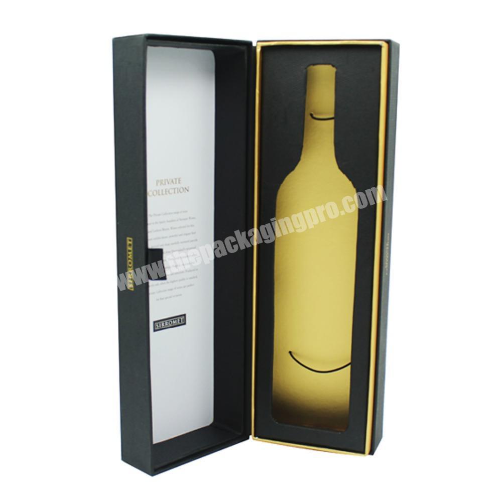 Gold Stamping Logo High-End Sturdy Champagne Gift Box With Foam Insert