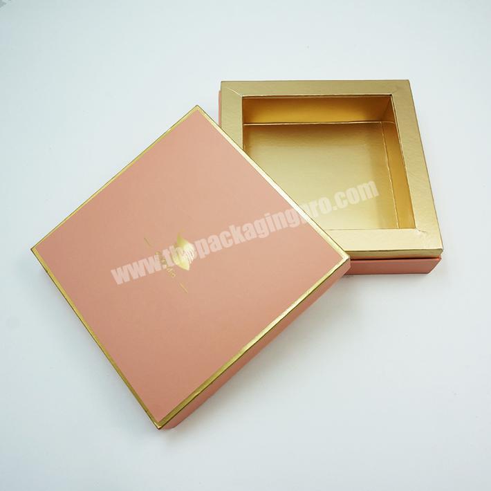 Gold paper gift box luxury beauty cosmetics packaging box custom logo paper box for packaging