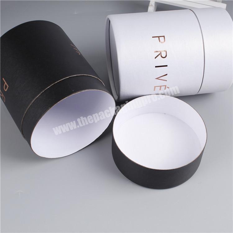 Golden supplier custom paper round tubes cosmetic jar gift packaging box customized logo perfume bottle packaging box with foam